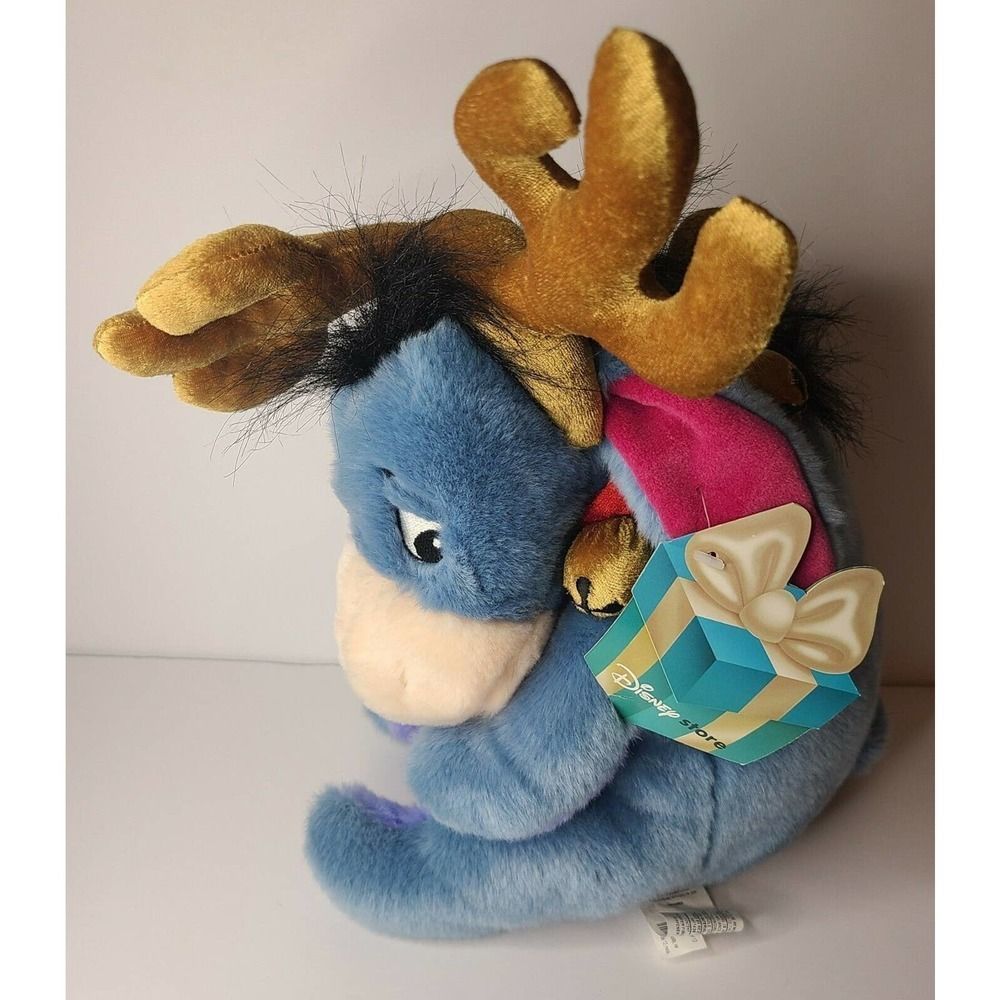 NWT Disney Store Christmas Winnie the Pooh EEYORE 15" Plush Stuffed Animal